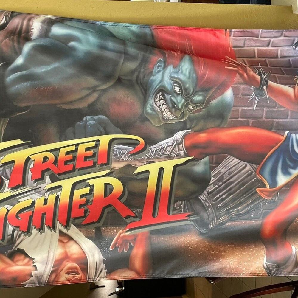 Street Fighter II 5ft Flag Banner Poster Turbo SNES CAPCOM ARCADE